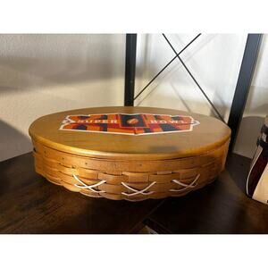 Longaberger Super Bowl XLIV football basket with lid & protector